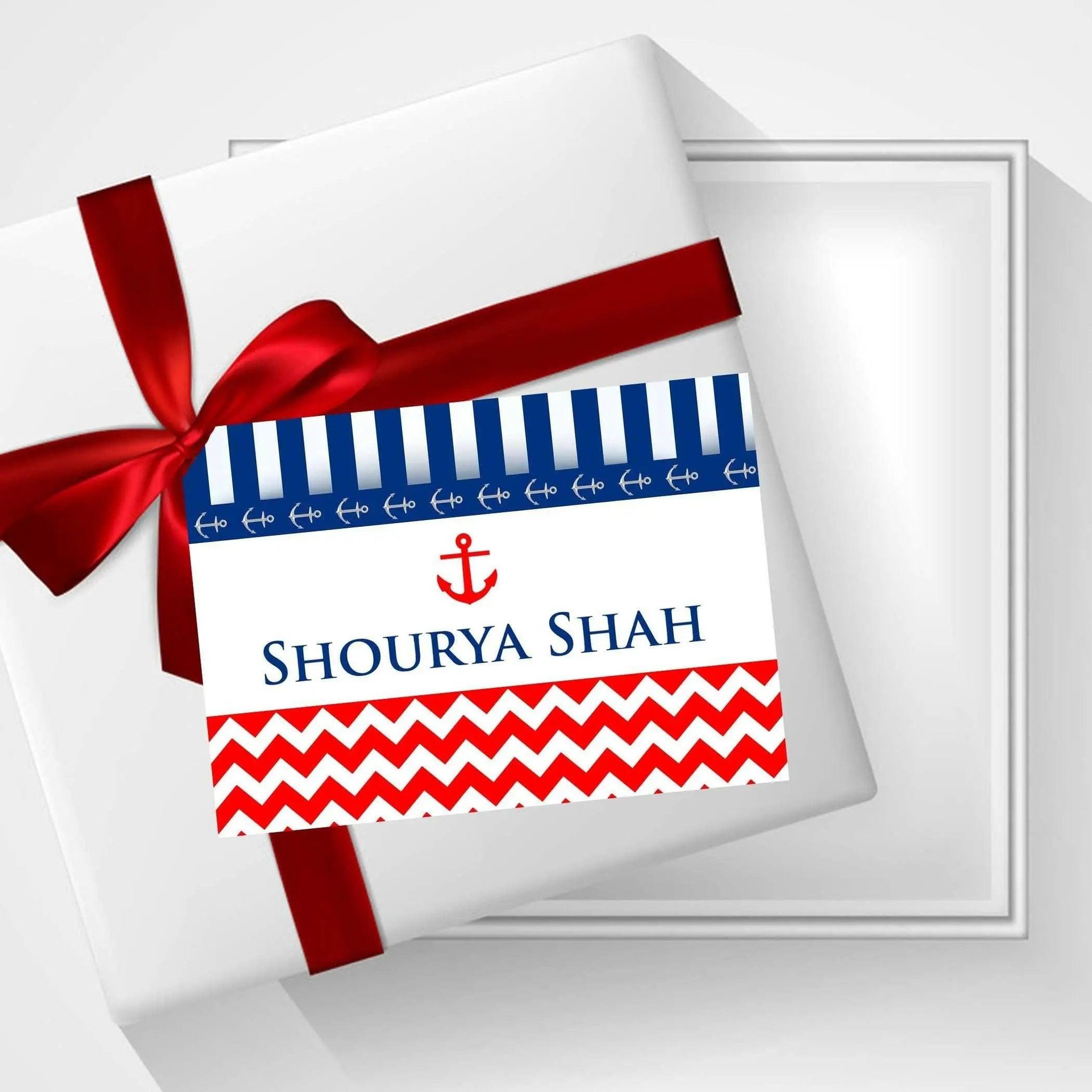 Gift tags / Gift Stickers - Nautical-Lots Of Love / Flat Cards - No Ribbons / Set of 10