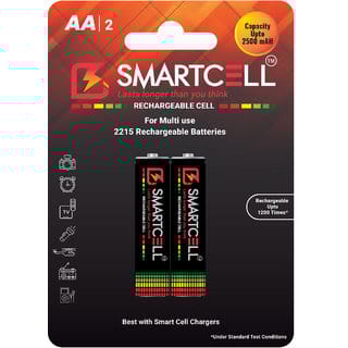 Smartcell AA Ni-MH Rechargeable Batteries 2500mAH Pack of 2