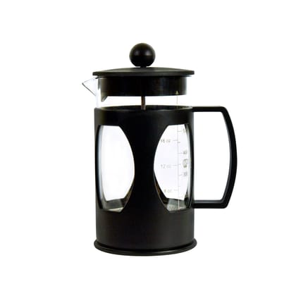 The Bean Co Roasters French Press Coffee Maker | Heat Resistant Borosilicate Glass | 4 Level Filteration | Stainless Steel Plunger with Mess| (600 ML)