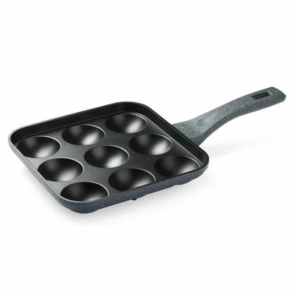Premier Non stick Astral Paniyaram Square pan 9 Cavity with glass Lid Premier Non stick Astral Paniyaram Square pan 9 Cavity with glass Lid