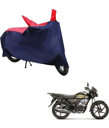AutoRetail Dust Proof Two Wheeler Polyster Cover for Honda CD 110 Dream (Mirror Pocket, Red and Blue Color)