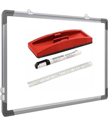 FREEDY Non Magnetic 1.5 x 2 feet Double Sided White Board and Chalk Board Front Side whiteboard Marker Surface and Back Side Chalkboard Surface Combo DMS