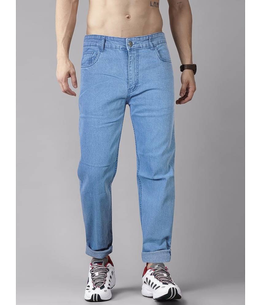 JB JUST BLACK Regular Fit Cuffed Hem Men's Jeans - Light Blue ( Pack of 1 )