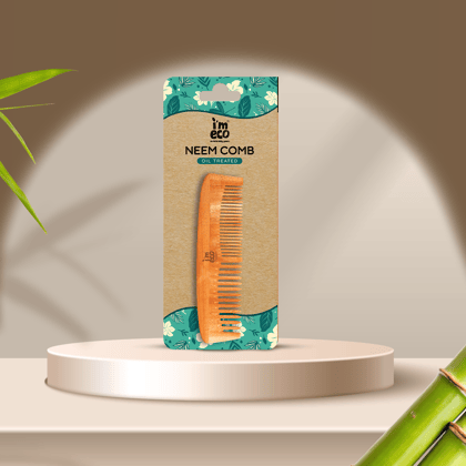 Neem Wood Dual-Tooth Hair Comb โ Oil Treated & Herbal Neem Wood Dual-Tooth Hair Comb โ Oil Treated & Herbal