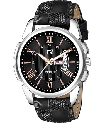 Redux - Black Leather Analog Men's Watch