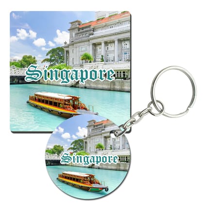 Prints and Cuts Singapore Tour Set of Fridge Magnet and Key Chain (Combo)