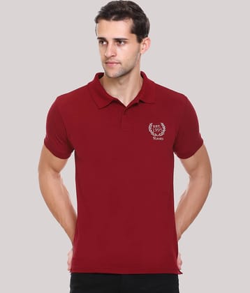 RF RAVES - Maroon Cotton Blend Regular Fit Men's Polo T Shirt ( Pack of 1 )