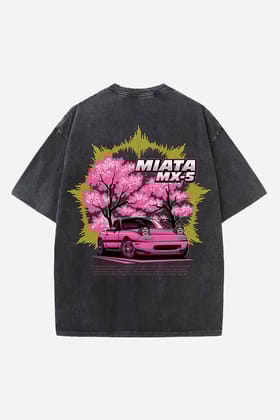 Miata MX-5  Designed Oversized T-shirt-S / Vintage Black