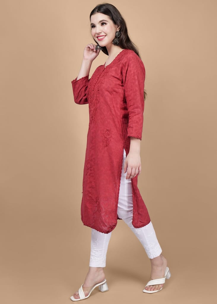 Braso Cotton Hand Embroidered Chikankari Work Kurta