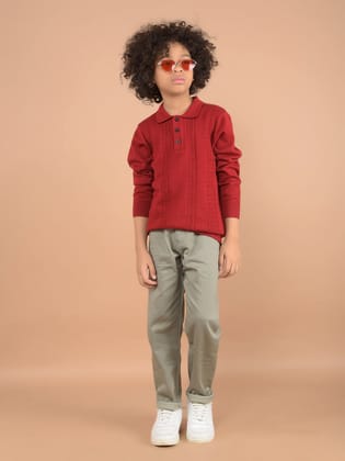 Red 100% Cotton Sweater-11-12Y / Red