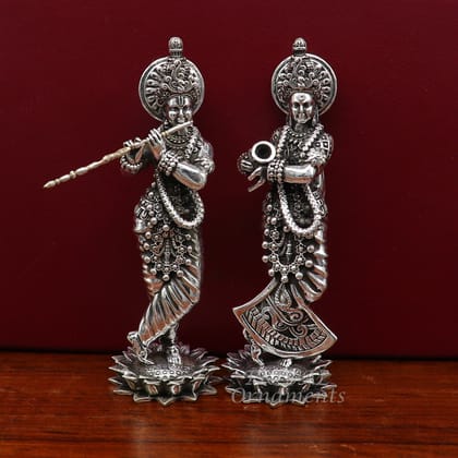 925 sterling silver handmade idol Radha krishna tiny statue, amazing design lord Krishna figurine jewelry tribal jewelry su996