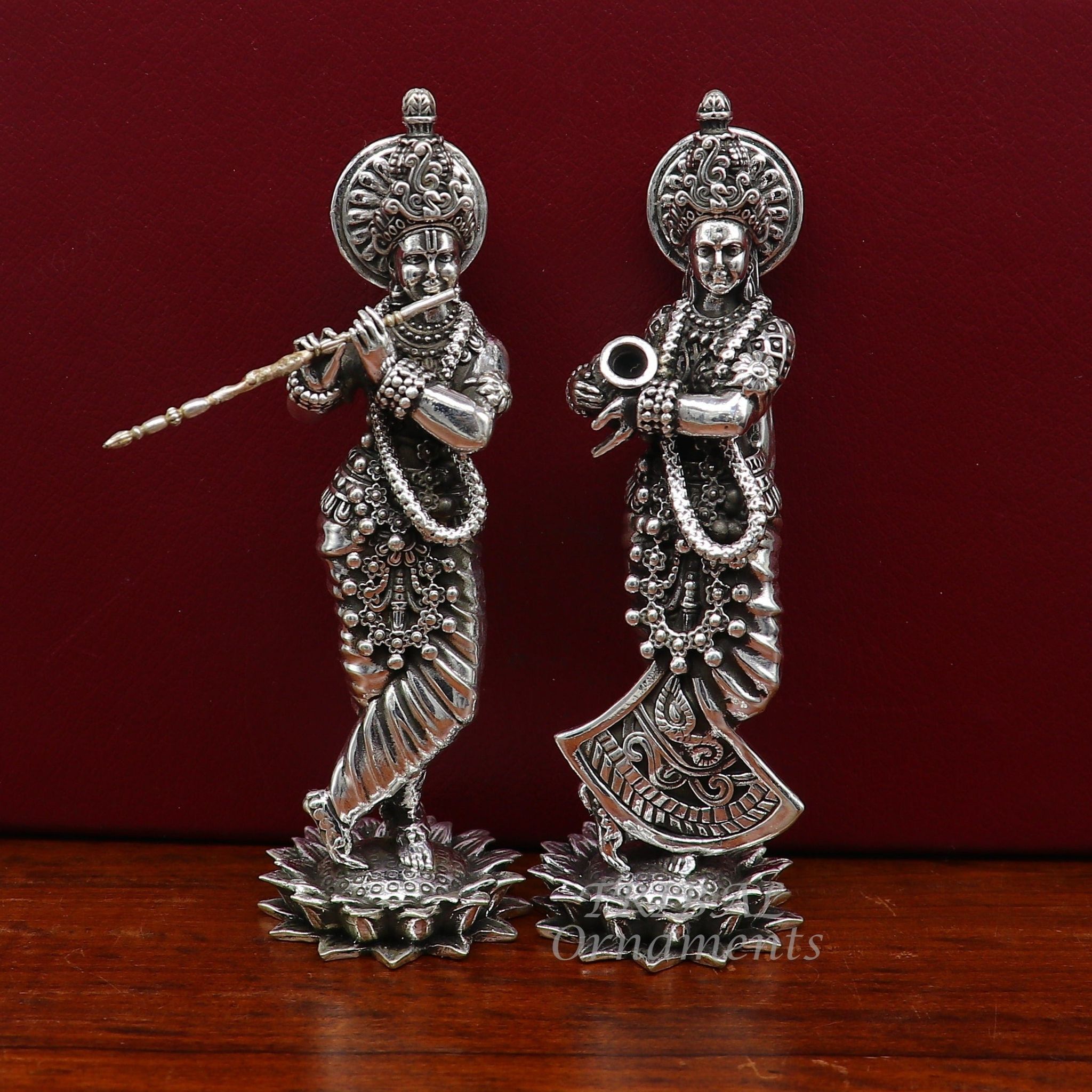 925 sterling silver handmade idol Radha krishna tiny statue, amazing design lord Krishna figurine jewelry tribal jewelry su996