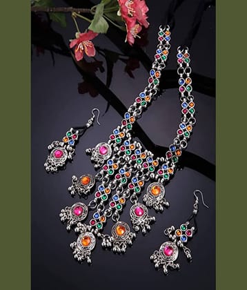 PUJVI Multi Color Alloy Necklace Set ( Pack of 1 )