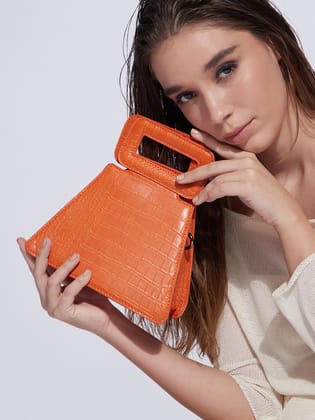 Tangerine Orange Mini Bag-Hobo Bag