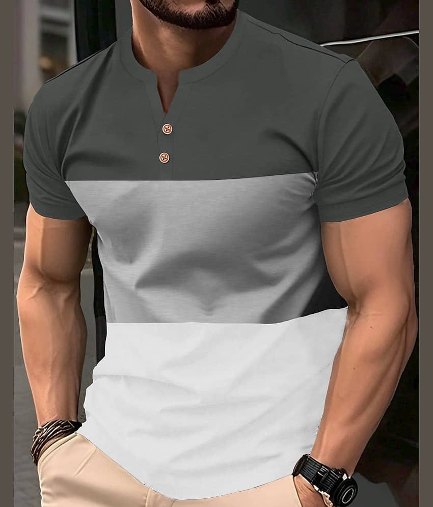 Eyebogler Polyester Regular Fit Printed Half Sleeves Men's Round T-Shirt - Olive ( Pack of 1 )