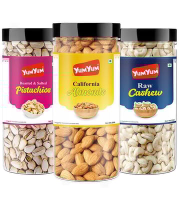 YUM YUM Dry Fruits Combo Pack 750g (Almonds 250g,Cashew 250g,Pista 250g) Jar Each