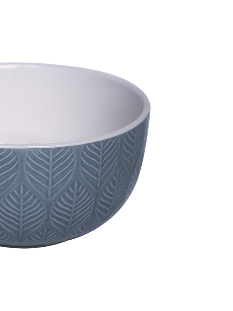 Lagoon Ceramic Bowl - 580Ml, Leaf Pattern