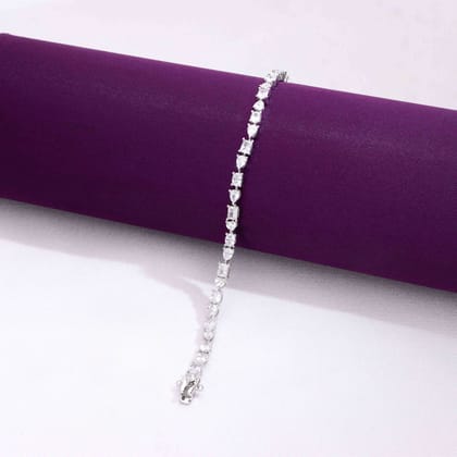 Splendid Shapes Crystals Silver bracelet-White Stone / Silver