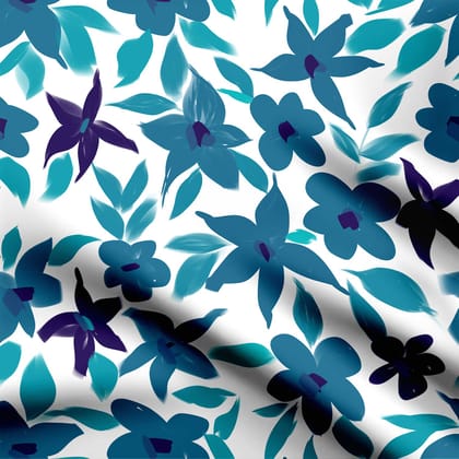 Watercolour floral print design Print Fabric-Pashmina