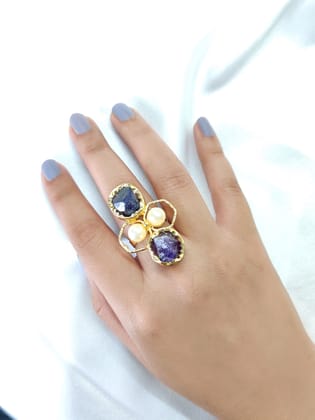 Eight Ring, Dark Amethyst-adjustable
