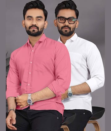 ALY JOHN Cotton Regular Fit Full Sleeves Men's Formal Shirt - Multicolor 9 ( Pack of 2 )