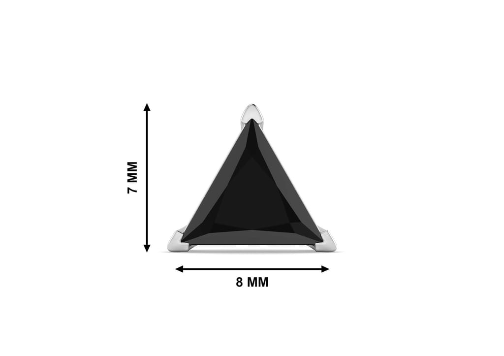 Black Triangle Solitaire Men's Ear Stud (1 Pc Only)