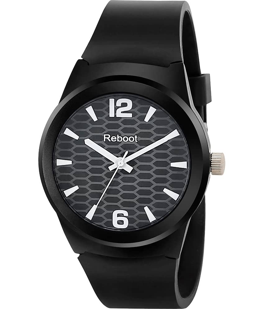 Reboot - Black Silicon Analog Men's Watch
