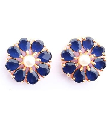 Jewels Corner - Blue Stud Earrings ( Pack of 1 )