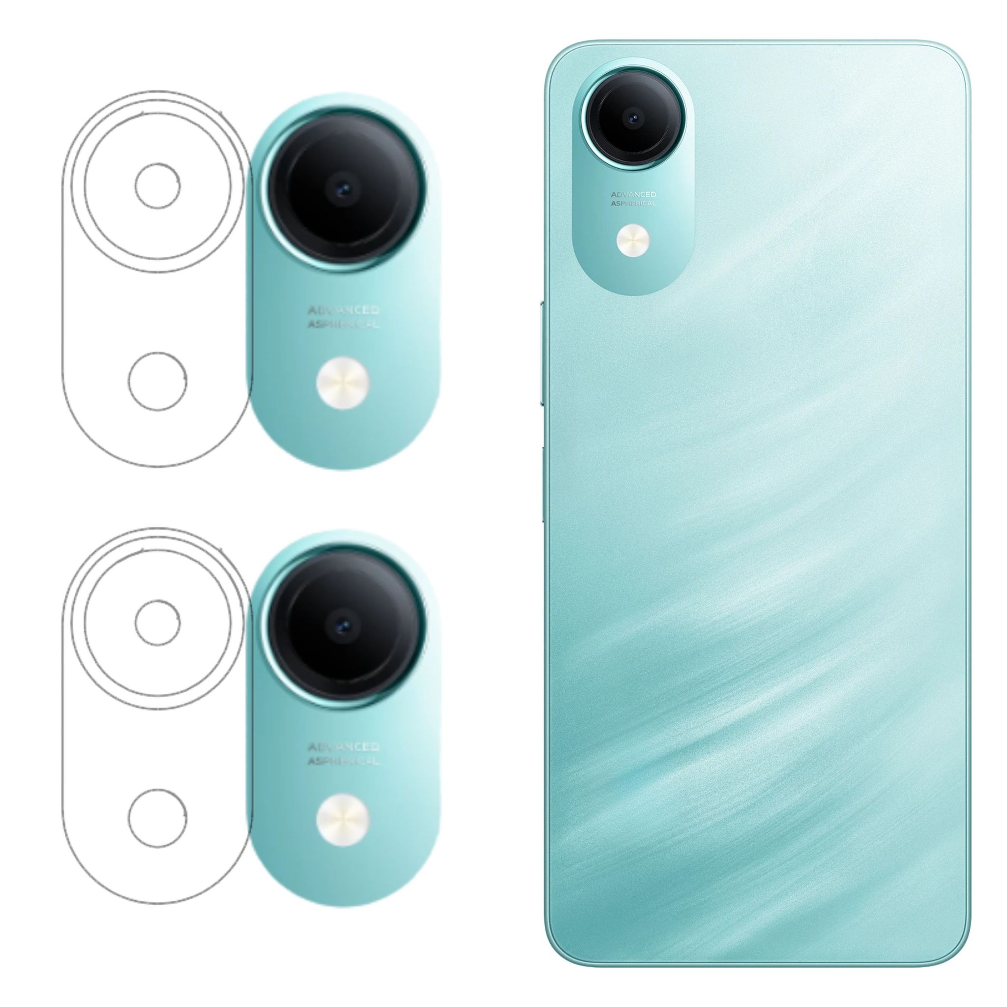 ISAAK Back Camera Lens Protector compatible for Vivo T5e (Pack of 2)