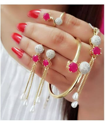 Navya collections American diamond pendant set combo