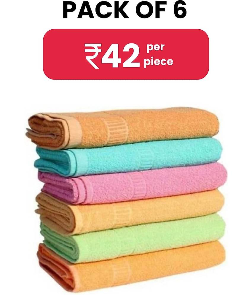 Dyana Core Pack of 6 Cotton 401-450 -GSM Hand Towel ( Multicolor )