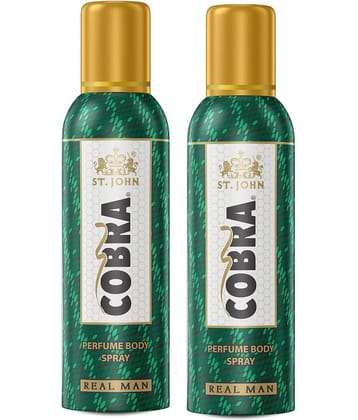 ST.JOHN Cobra No Gas Real Men Deodorant Spray for Men 100ml Each (200ml) Pack of 2