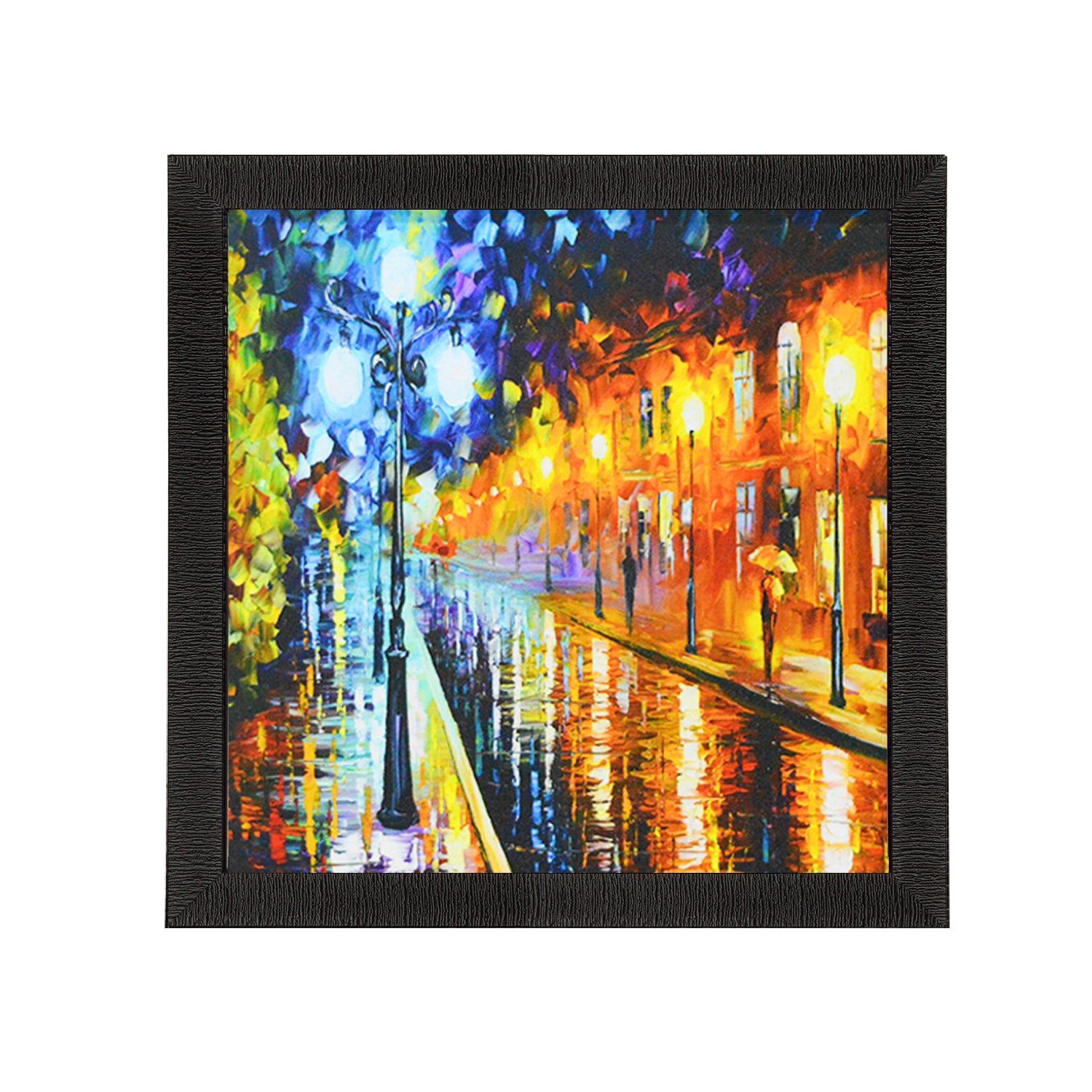 Beauty under Rain Satin Matt Texture UV Art Painting