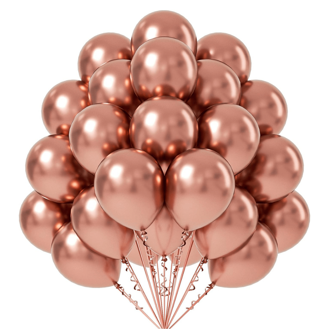 Wanna Party Chrome Rose Gold Balloons 12 inches - Pack of 10