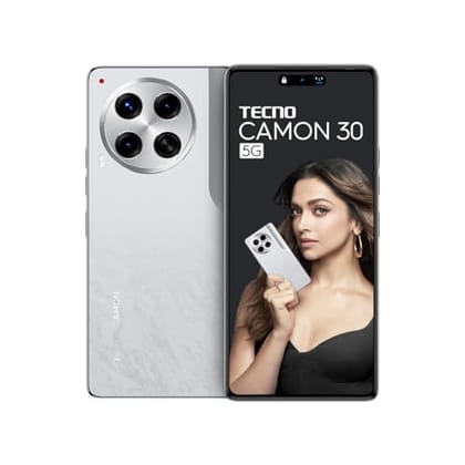 Tecno CAMON 30 5G (Uyuni Salt White, 8GB+256GB) | 100MP OIS Camera + 50MP Auto Focus Selfie | 6.78 LTPS AMOLED Display | MediaTek Dimensity 7020 | 5000mAh Battery & 33W Charger
