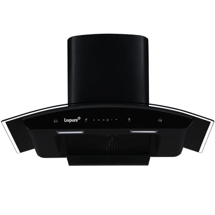 Livpure Avian 90 cm | Curved Glass | 1450 m/hr Suction | Filterless | Touch & Gesture Control | Low Noise | 10 Years Motor + 2 Years Comprehensive Warranty | Black Livpure Avian 90 cm | Curved Glass | 1450 m/hr Suction | Filterless | Touch & Gesture Cont