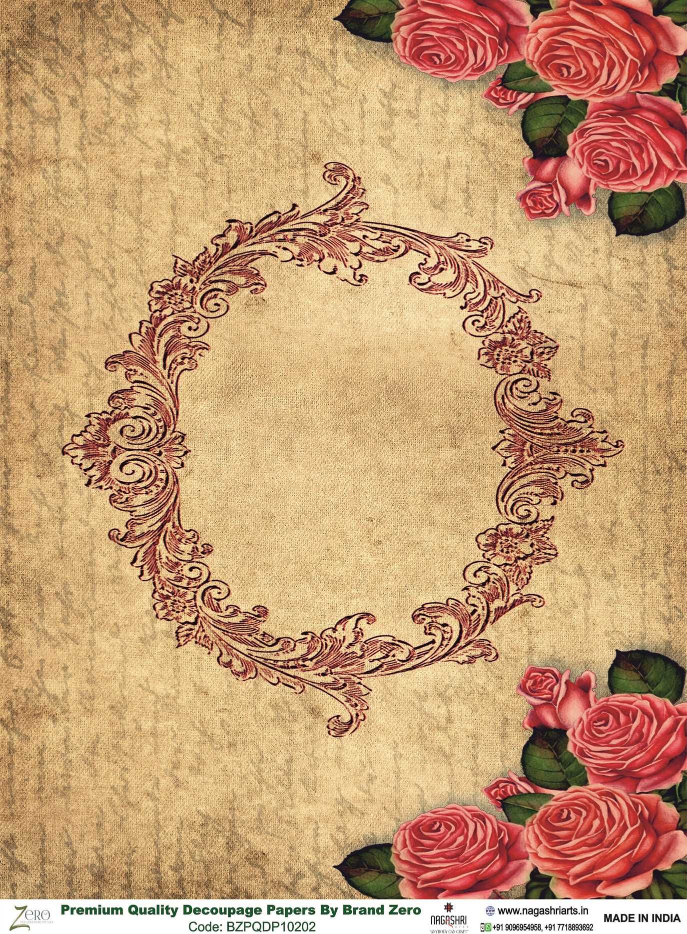 Brand Zero Premium Quality Decoupage Paper Pack of Two - Design Code: BZPQDP10202