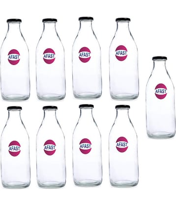Somil Glass Storage Bottle, Transparent, Pack Of 9, 1000 ml