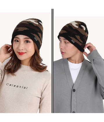 Edifier Woollen Winter Cap for Men & Women (Pack of 2)