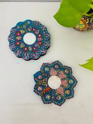 Floral Candle Holder - Turquoise 2