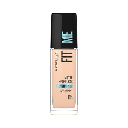 Maybelline New York Liquid Foundation For All Skin Type,Full Matte Finish, With SPF, Absorbs Oil, Fit Me Matte + Poreless, 115 Ivory, 30ml Maybelline New York Liquid Foundation For All Skin Type,Full Matte Finish, With SPF, Absorbs Oil, Fit Me Matte + Po