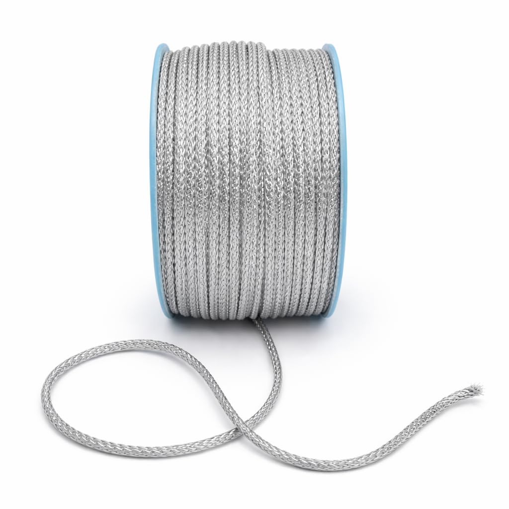Silver Dori Twine Roll � 18 Meter Metallic Tinsel Thread Cord for Crafts, Sewing, Blouse Lace, Crochet, Decorations, Embroidery & DIY Projects | Sanil Dori