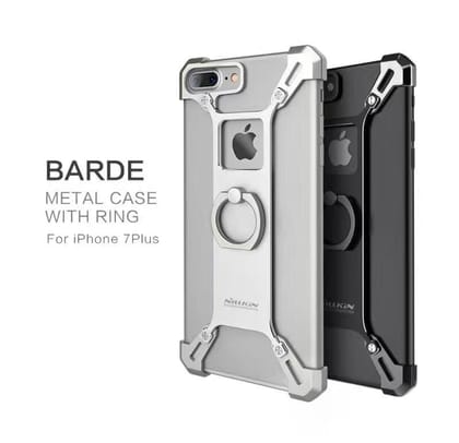 iPhone Black Nillkin Barde Shockproof Metal Bumper Build-in-Ring Grip Kickstand Case | Cover-iPhone 6/6s