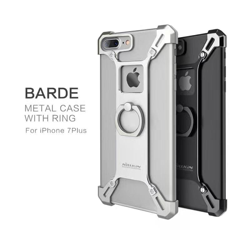 iPhone Black Nillkin Barde Shockproof Metal Bumper Build-in-Ring Grip Kickstand Case | Cover-iPhone 6/6s