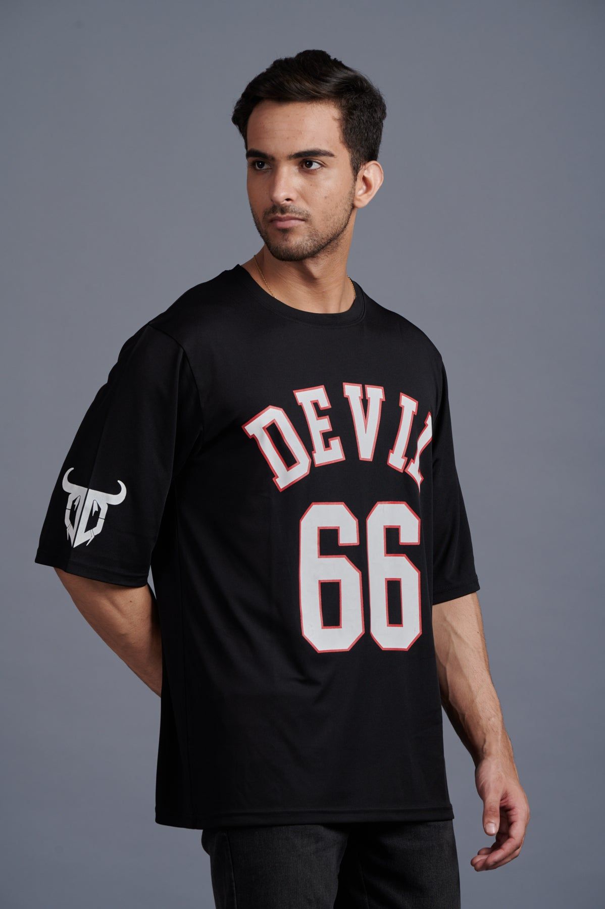 Devil Signature Jersy 66 Printed Black & White for Men
