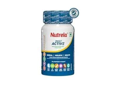Nutrela Daily Active Multivitamin for Men & Women with essential amino acids, natural herbs , biofermented vitamins, minerals for Energy, Immunity, Brain, Eye & Heart Health - 30 Veg Capsules-By Patanjali Nutrela Daily Active Multivitamin for Men & Women with essential amino acids, natural herbs , biofermented vitamins, minerals for Energy, Immunity, Brain, Eye & Heart Health - 30 Veg Capsules-By Patanjali