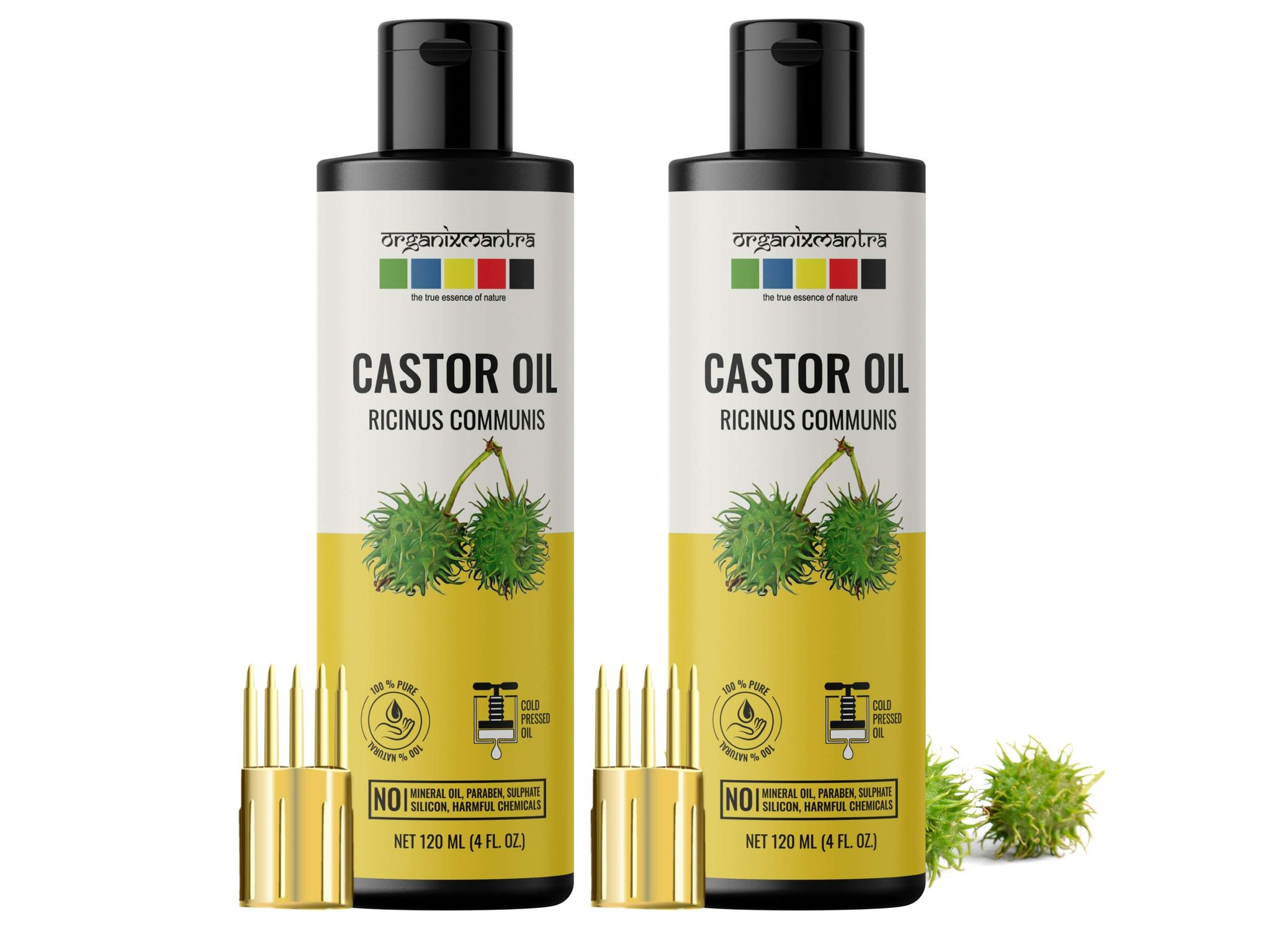 Organix Mantra Castor Oil, Cold Pressed Organic Oil ( Pack Of 2) - 240 Millilitre