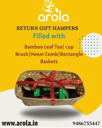Gift Set (Bamboo Leaf Tea, Cup, Brush, Neem comb, Rectangle Basket)