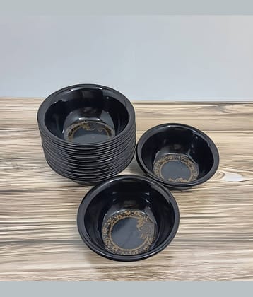 Inpro Perfect for individual Serving Melamine Printed Vegetable Bowl 10 cm ( Set of 12 ) Black