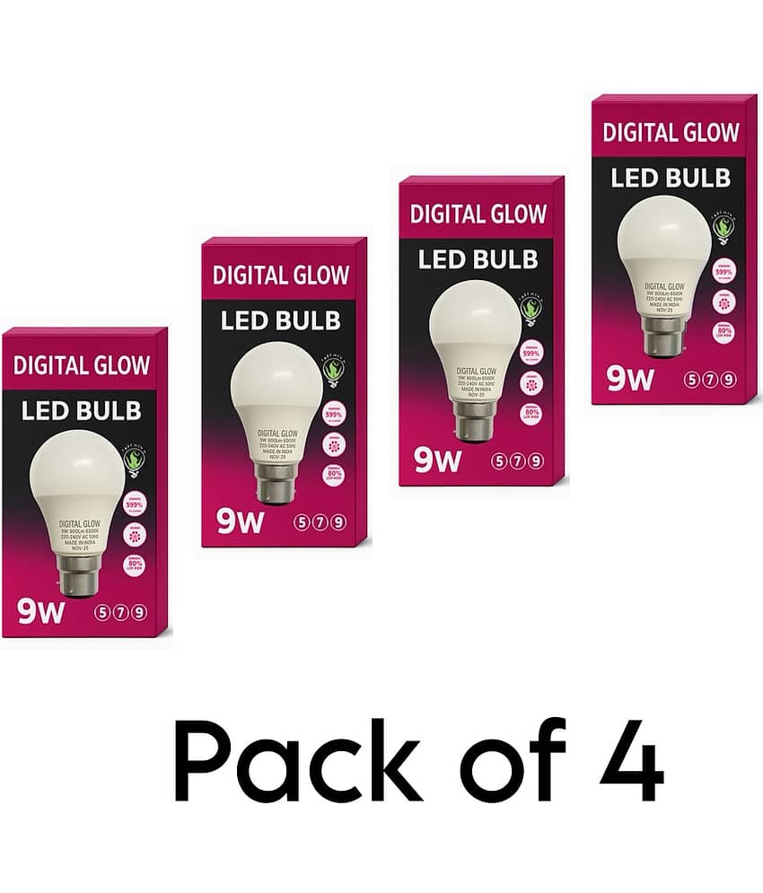 Digital glow 9W Cool Day Light LED Bulb ( Pack of 4 )